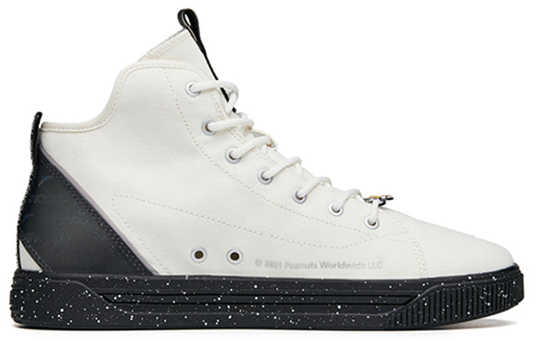 X SNOOPY Skateboarding Series Sneakers High  'White Black'