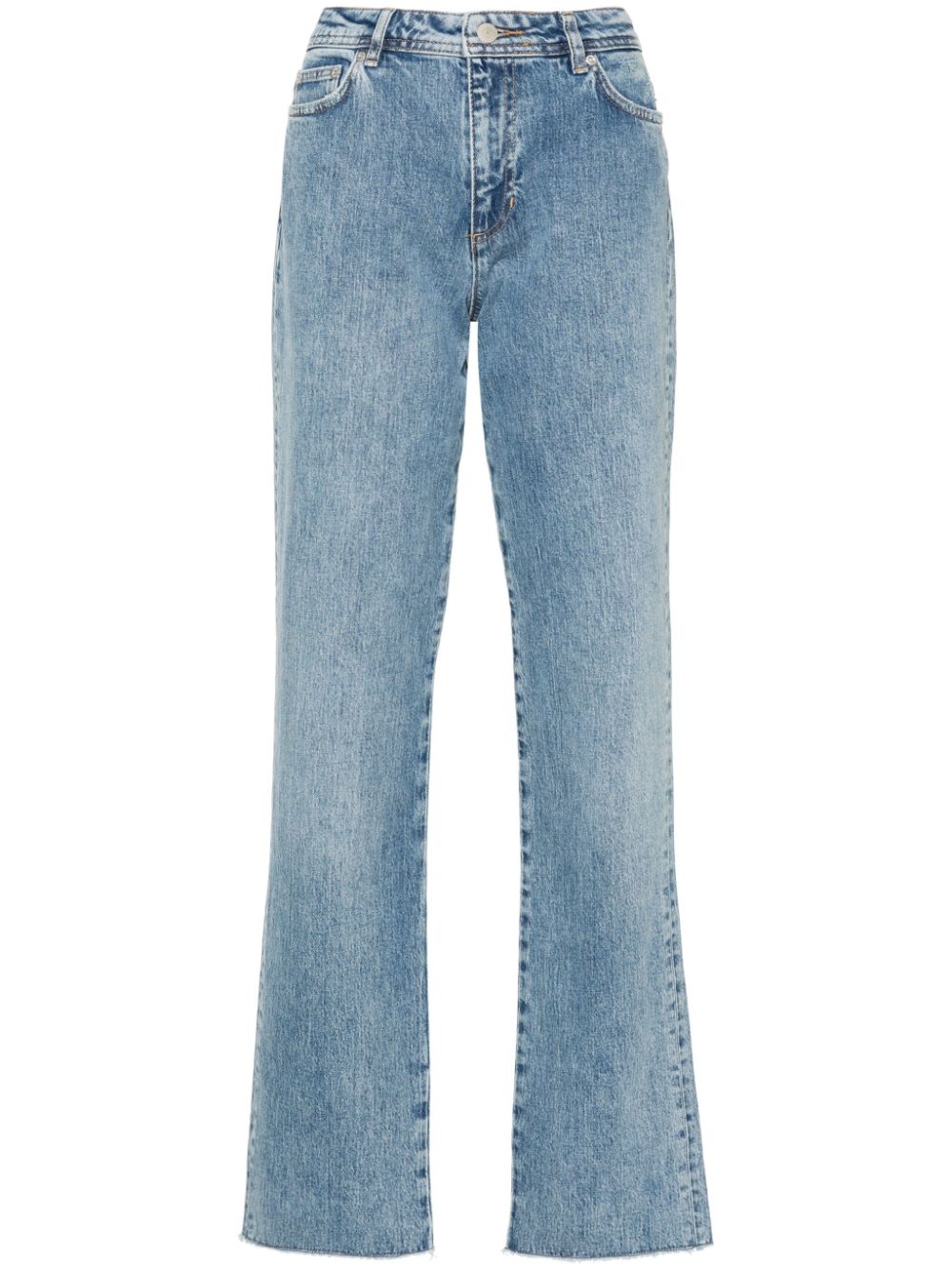 Logo-embroidered straight jeans - Blue