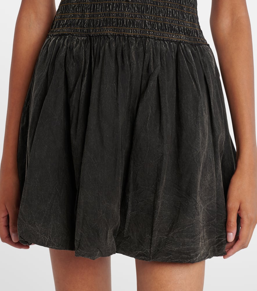 Bow-detail denim minidress