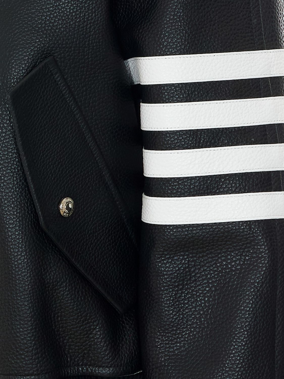 4-Bar Cotton Bomber Jacket with Leather Details