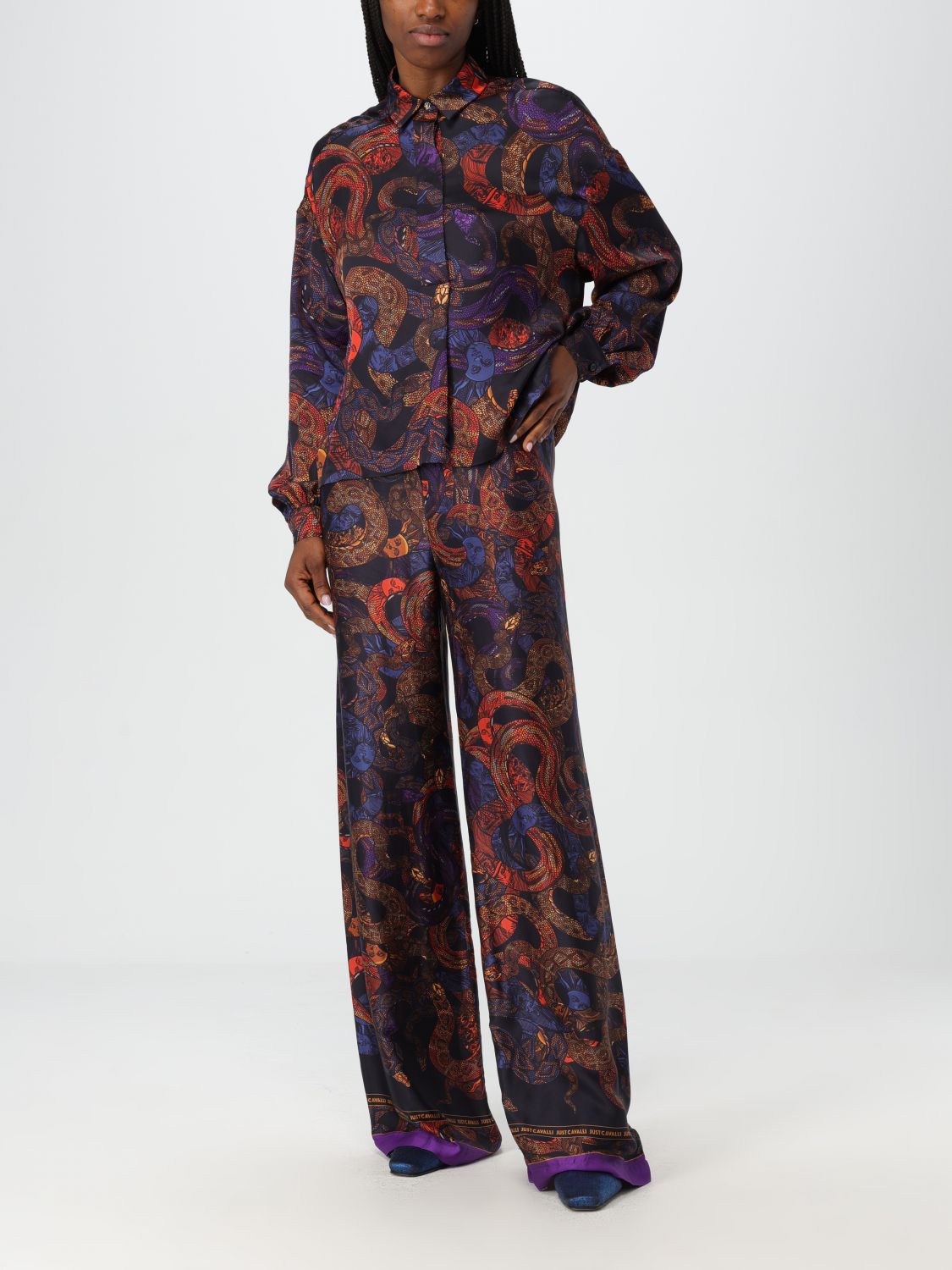 Apocalypse snake-print button-up shirt - Black