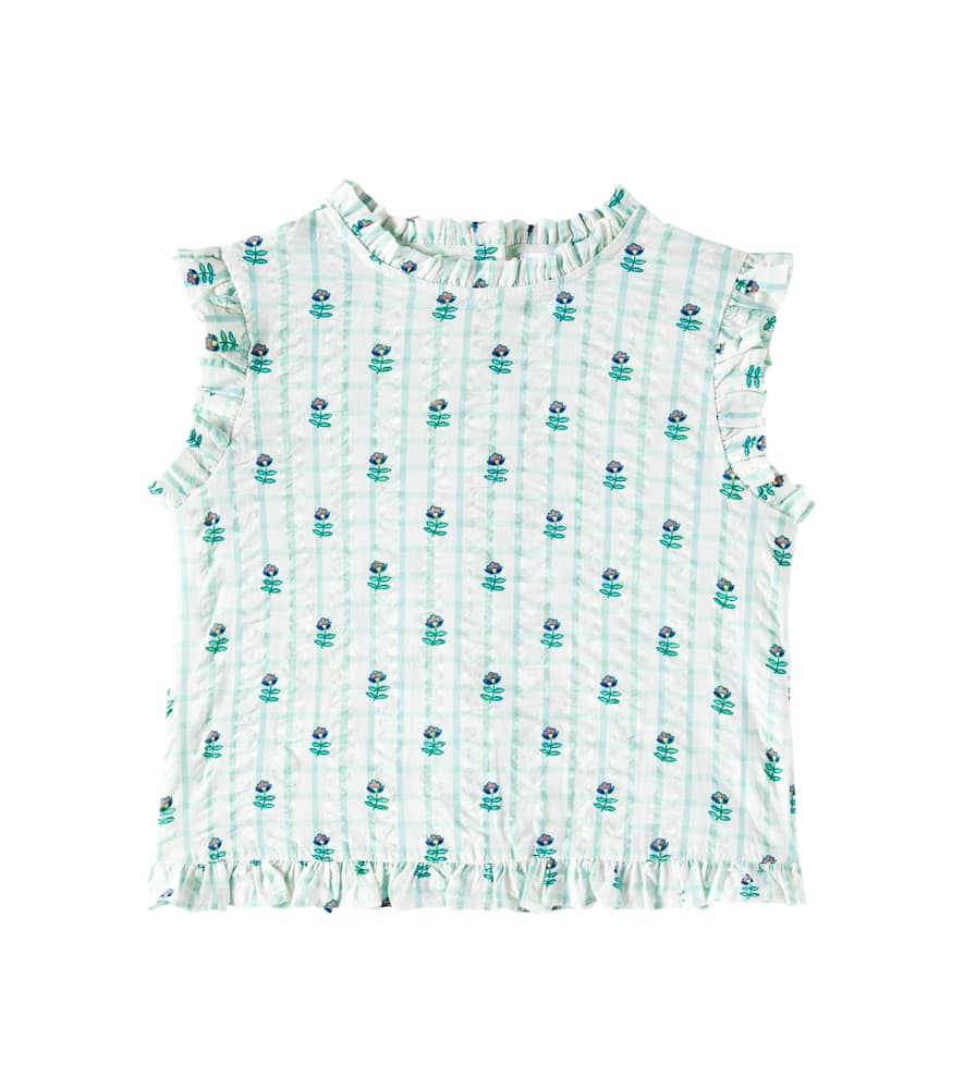 C'era Una Volta Mika floral checked cotton shirt