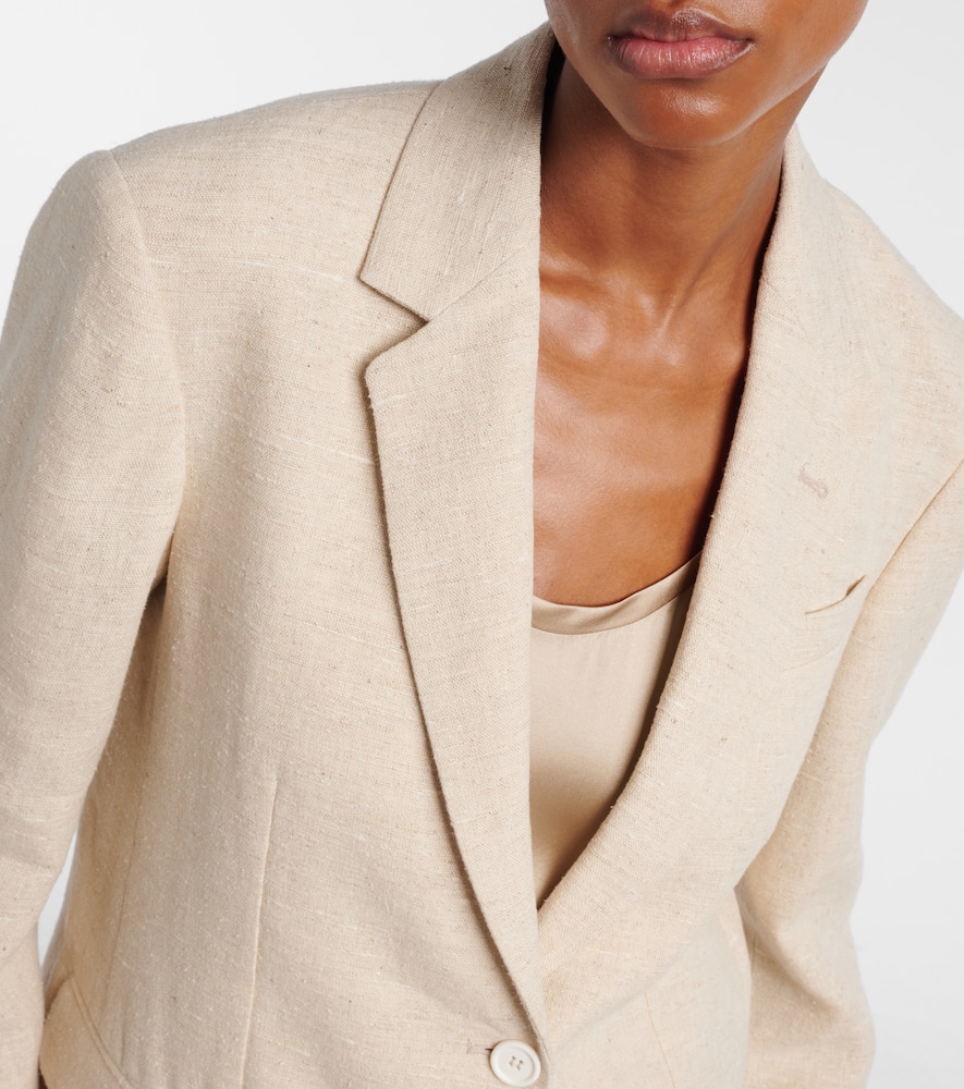 Linen-blend blazer
