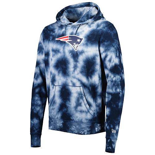 Men's New Era Navy New England Patriots Team Tie-Dye Pullover Hoodie