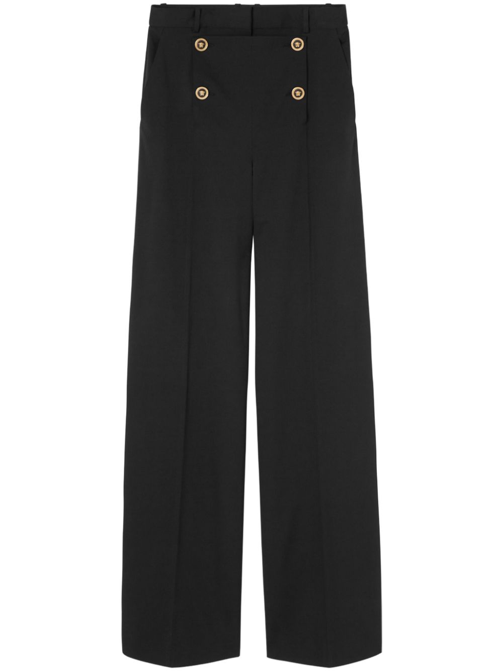 High-waist wide-leg trousers - Black