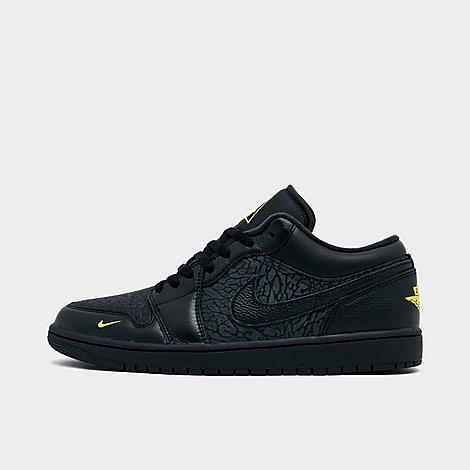 Men's Air Retro 1 Low SE Elephant Print Casual Shoes in Black/Anthracite/Tour Yellow