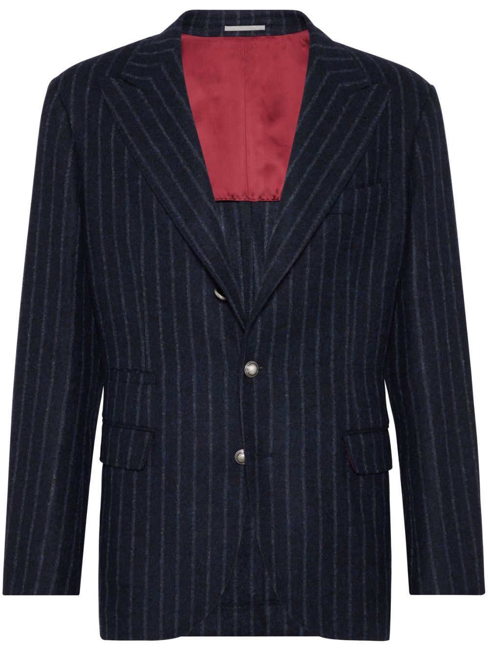 Single-breasted striped blazer - Blue
