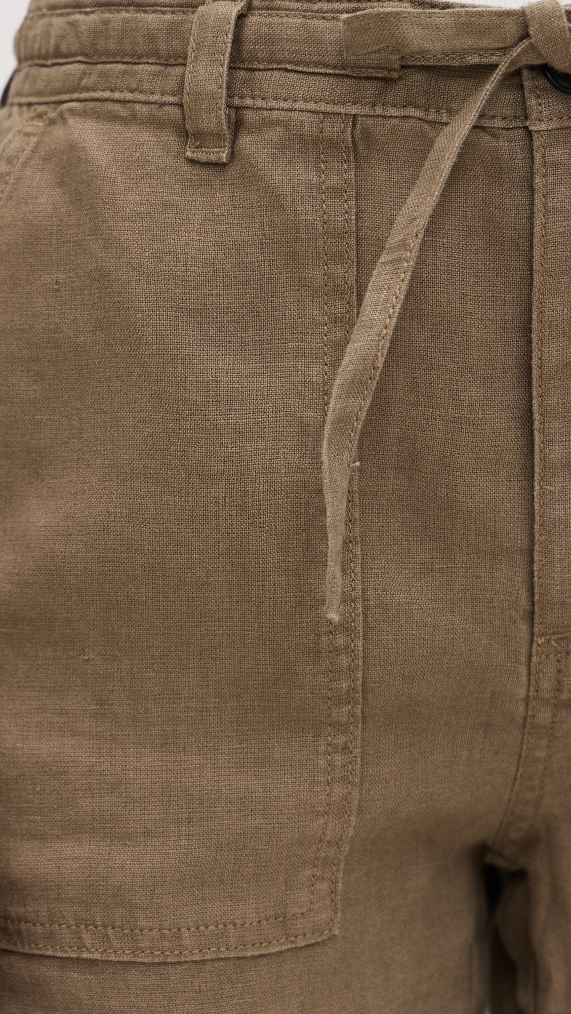 Madewell Linen Pull-On Drawstring Shorts Safari Khaki