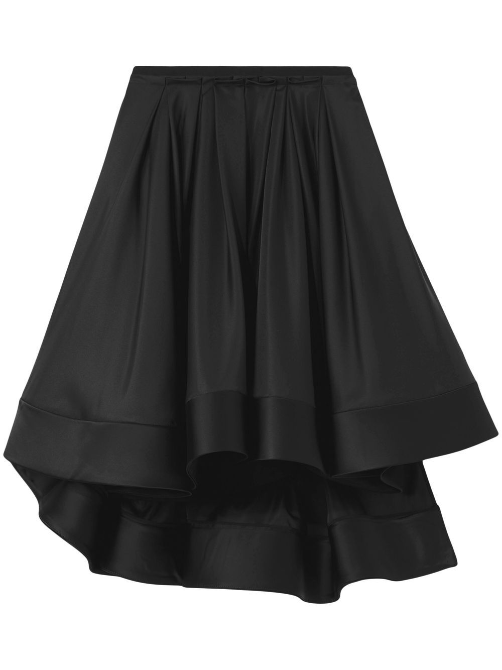 Pleated full taffeta skirt - Black