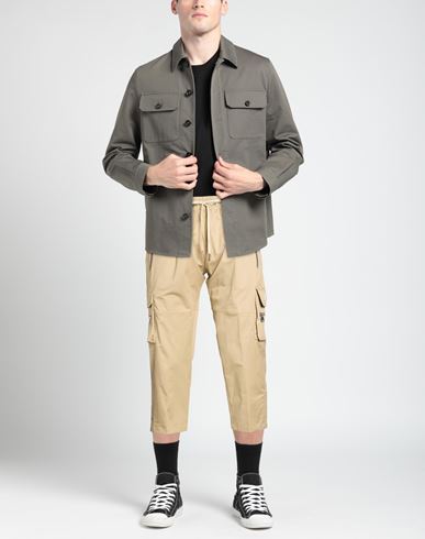 Man Pants Beige Size L Cotton, Elastane