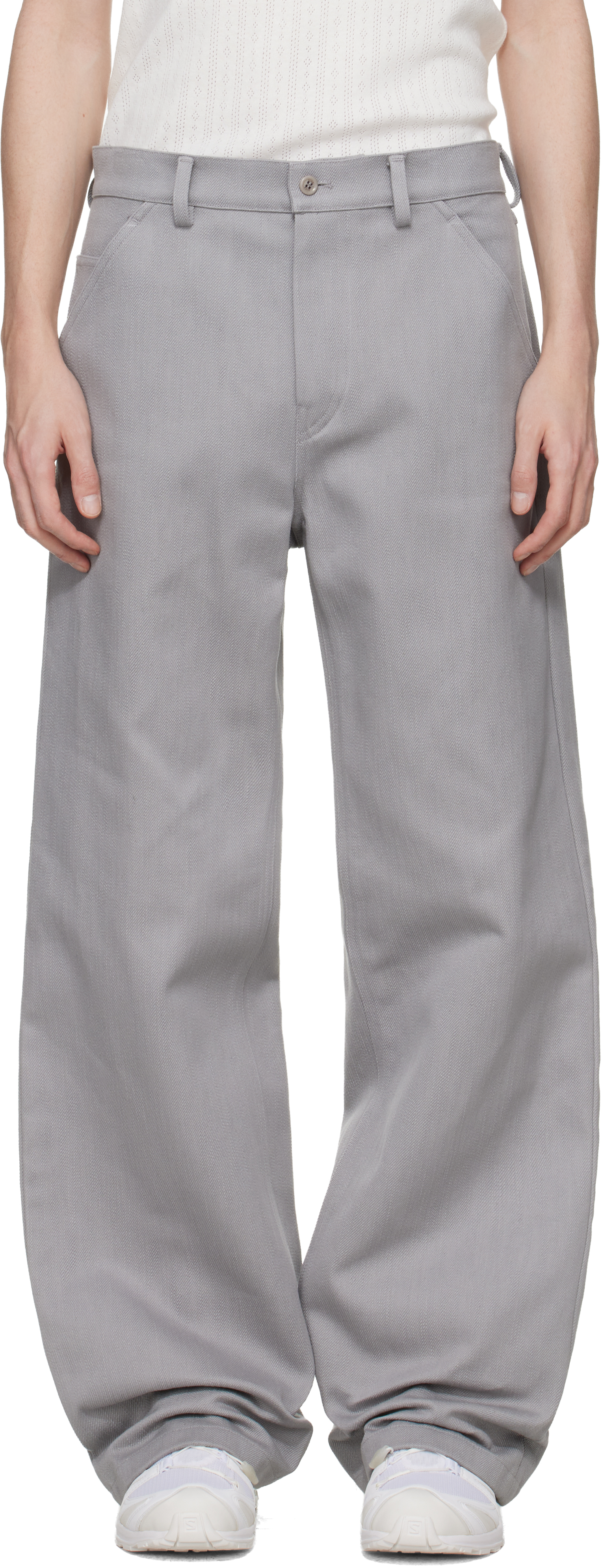 Gray Antique Gabardine Trousers