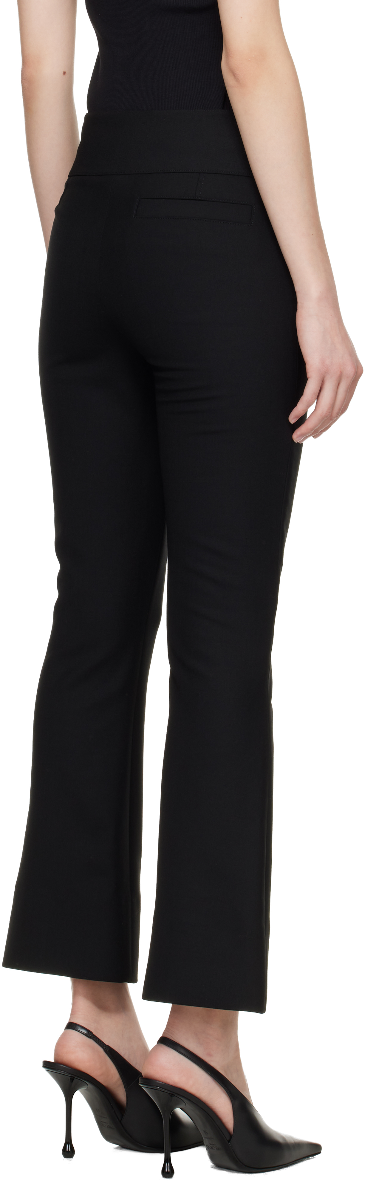 Black Heritage Cropped Bootcut Trousers