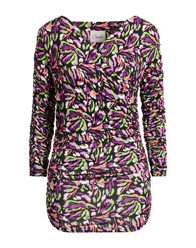 Crochè Woman Mini dress Purple Size S Polyester, Elastane