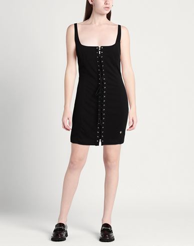 Woman Mini dress Black Size L Polyester, Elastane