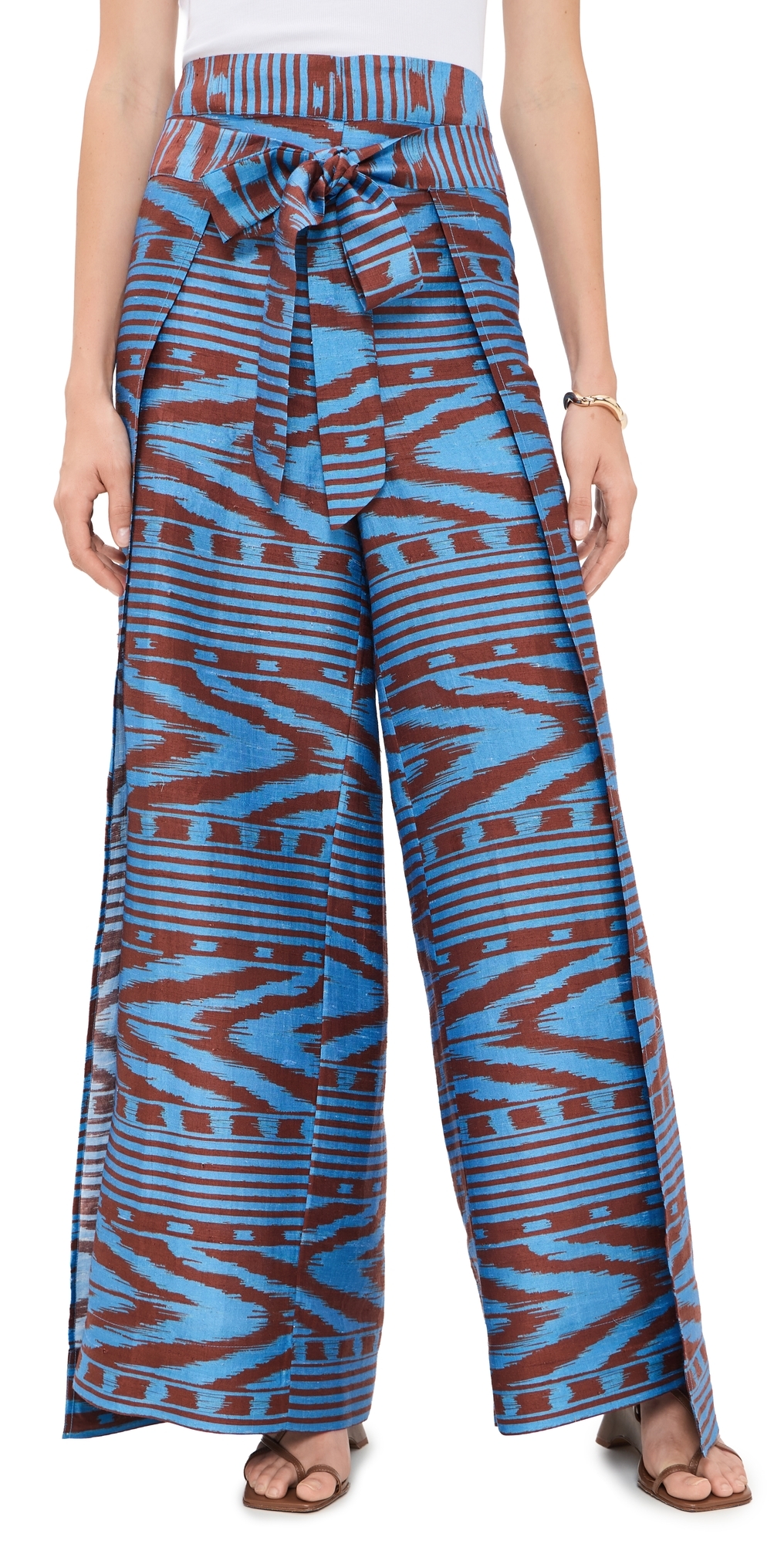 Two Panel Wrap Pants IKAT STRIPE MARBLE AZUL