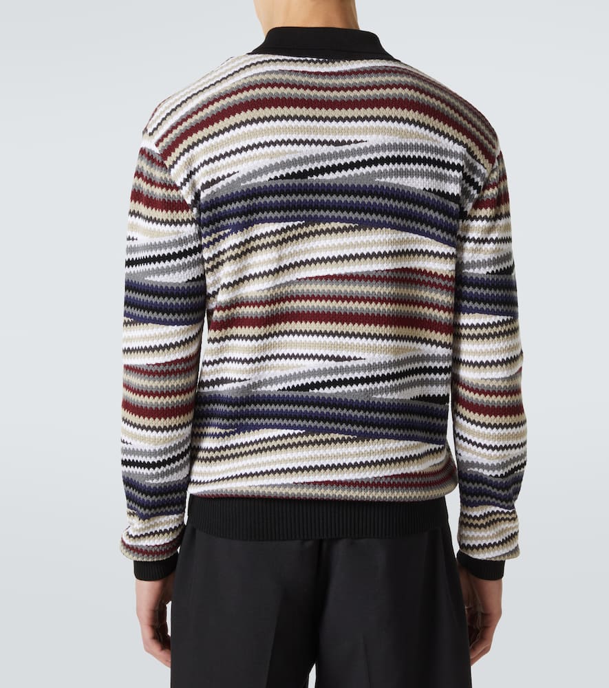 Zigzag cotton polo sweater