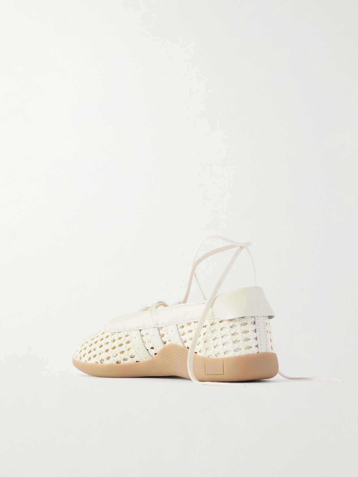 Taekwondo Mei Ballet Leather-trimmed Rubber Sneakers - White