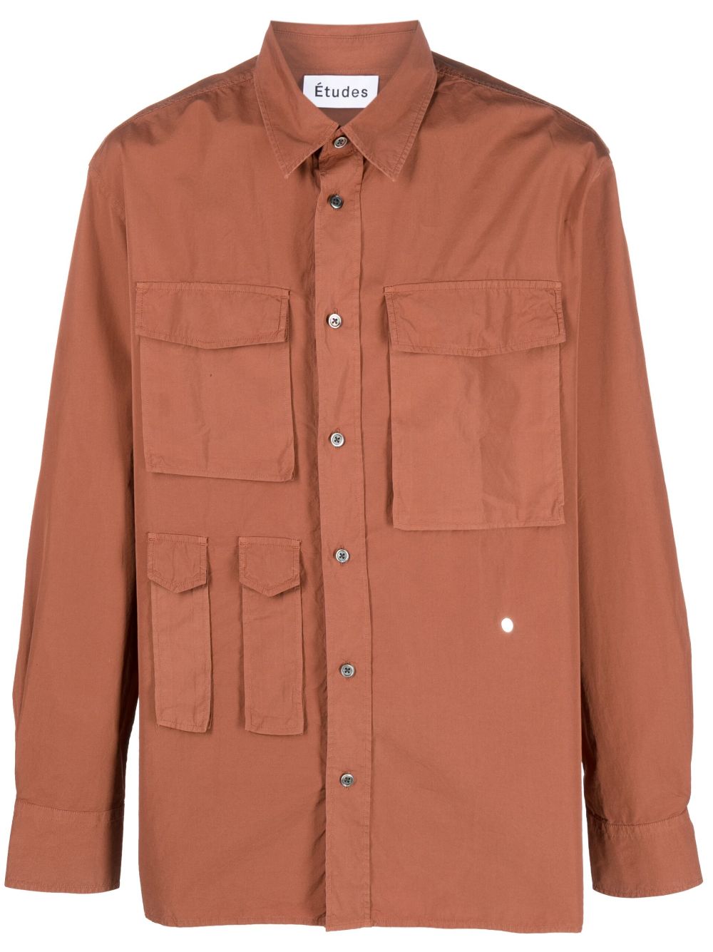 Long-sleeve cotton shirt - Brown