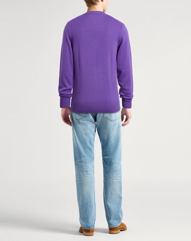 Man Sweater Purple Size L Virgin Wool