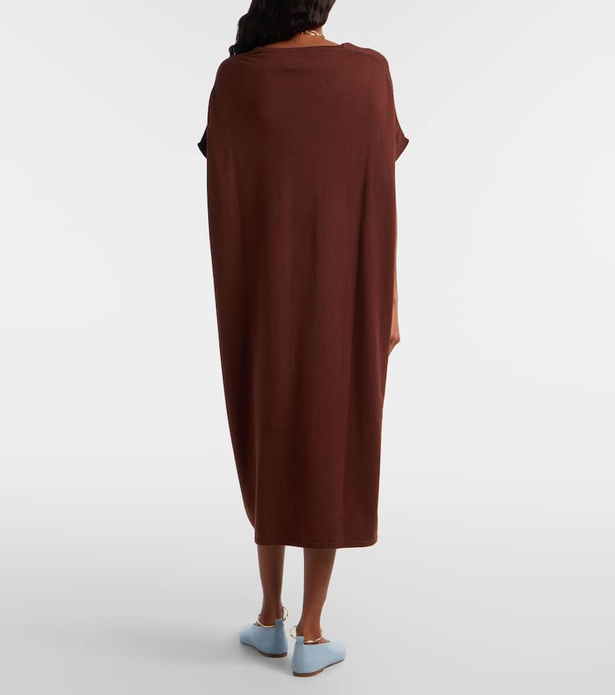 Cotton, silk, and cashmere midi dress