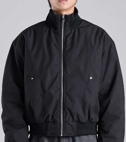 Stand Collar Blouson Crop Jacket