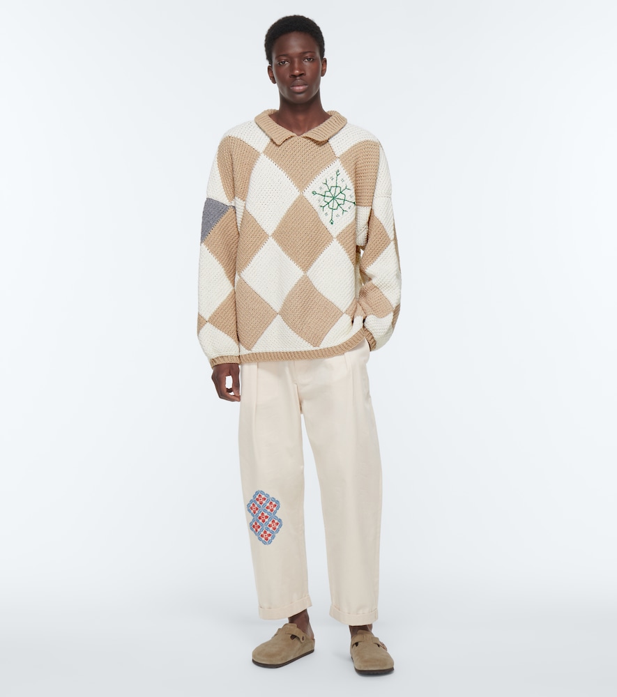 Jacquard cotton sweater