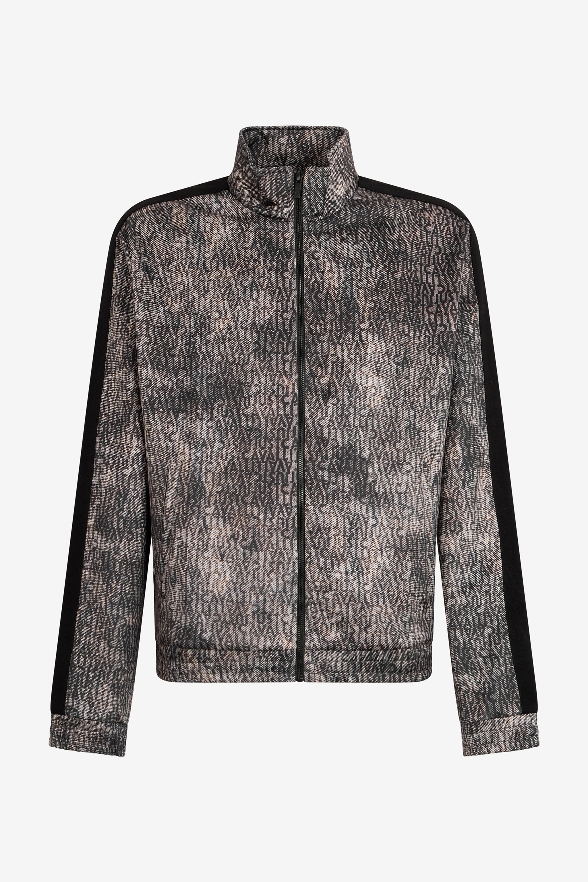 Faded Effect Sweatshirt With All-over Lettering