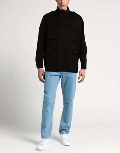 Paltò Fabbrica Man Coat Black Size 40 Wool, Nylon