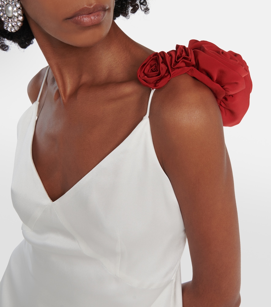 Rosette embellished slip gown