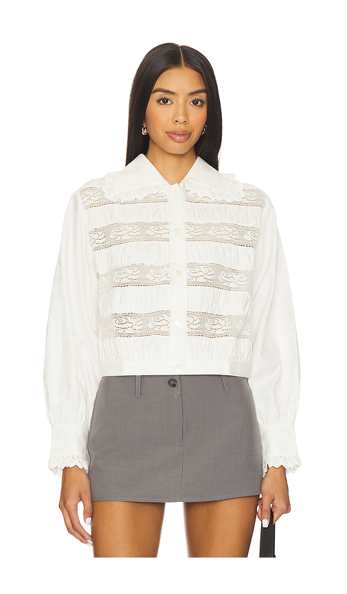 Yuhan Wang Lace Trimmed Blouse in White. S. Also in L
