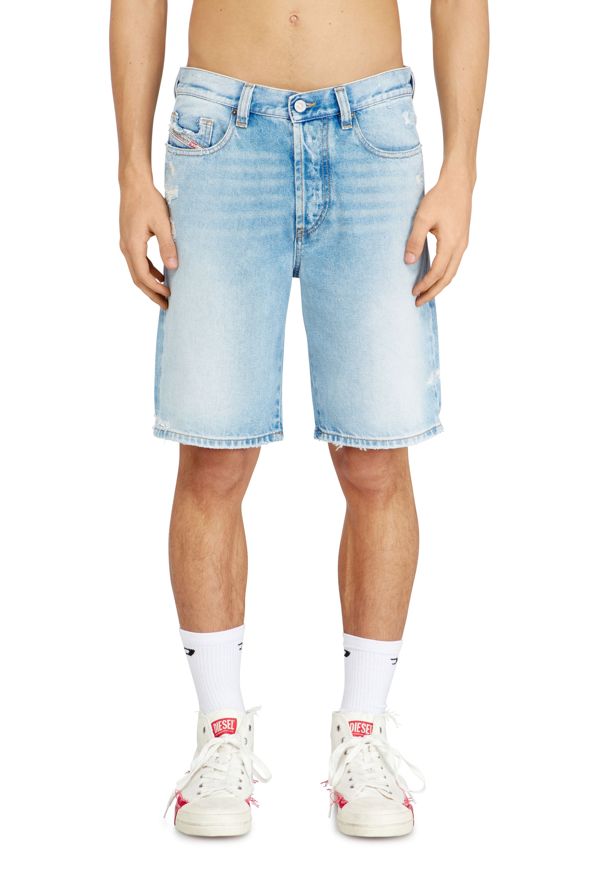 Diesel - distressed cotton chino short