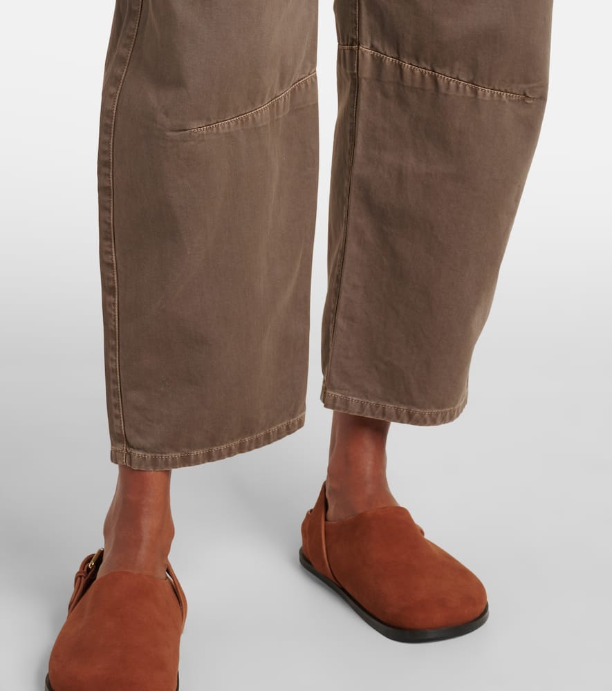 Alexis cotton twill barrel-leg pants