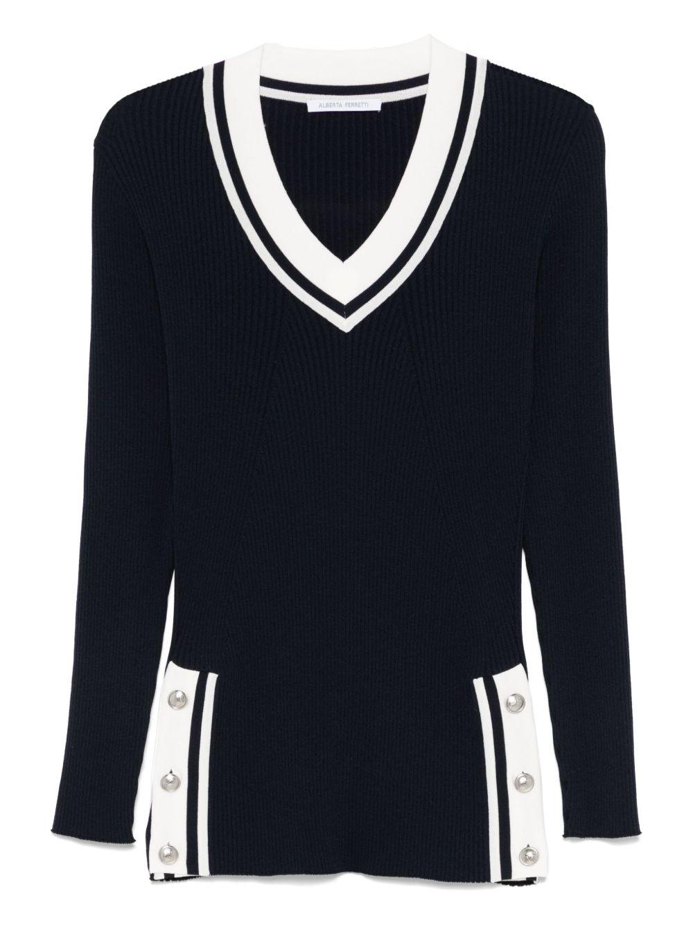 Alberta Ferretti contrast-trim jumper - Blue
