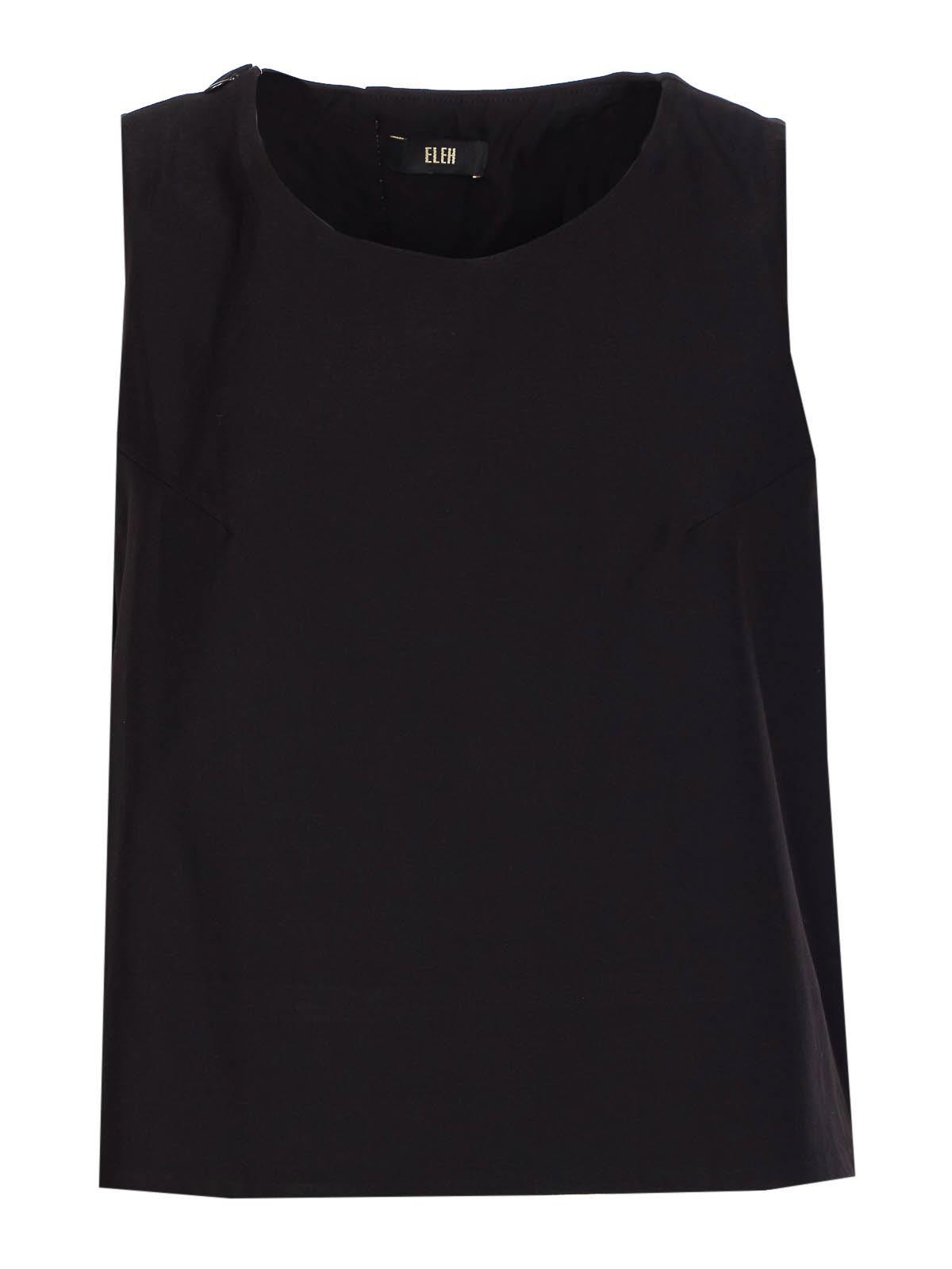 Eleh contrasting-border top - Black