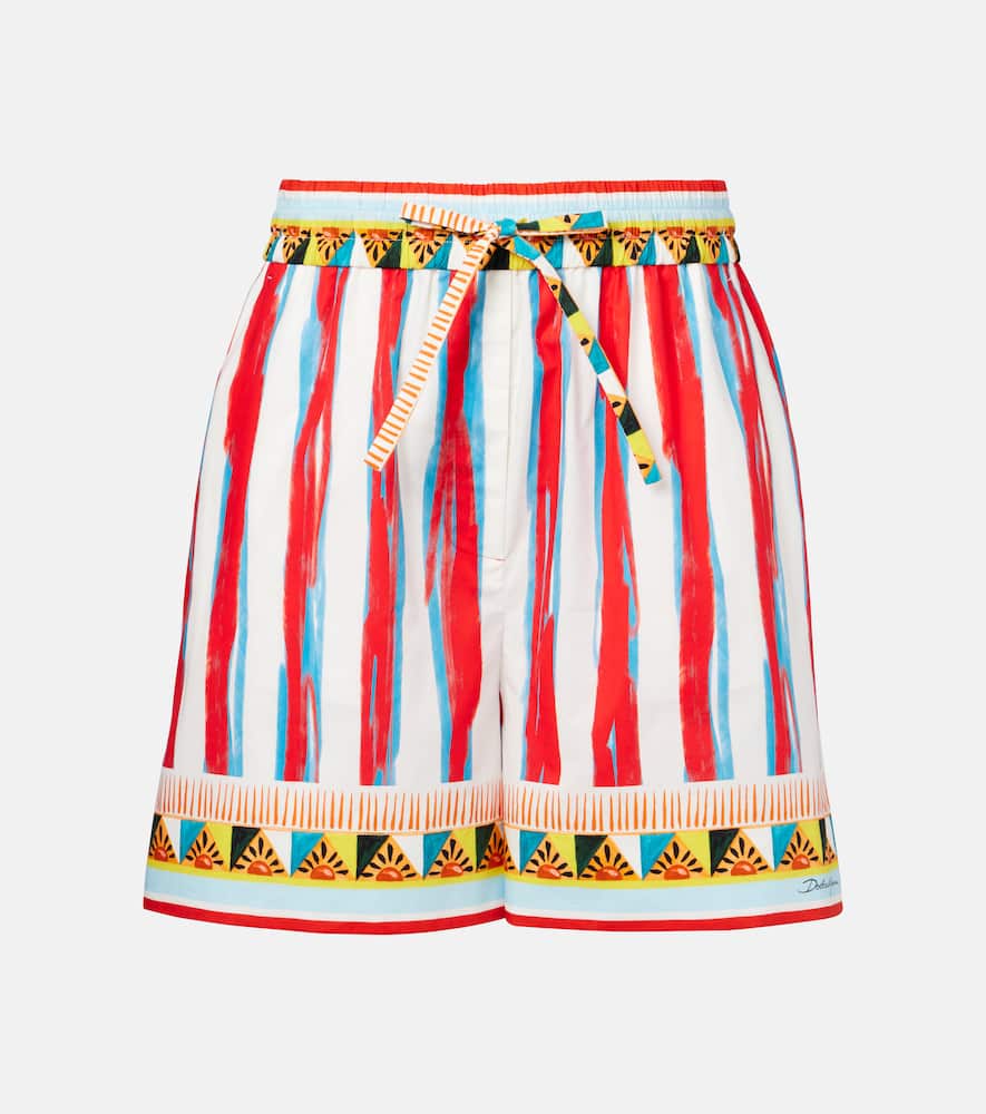 Patterned cotton shorts