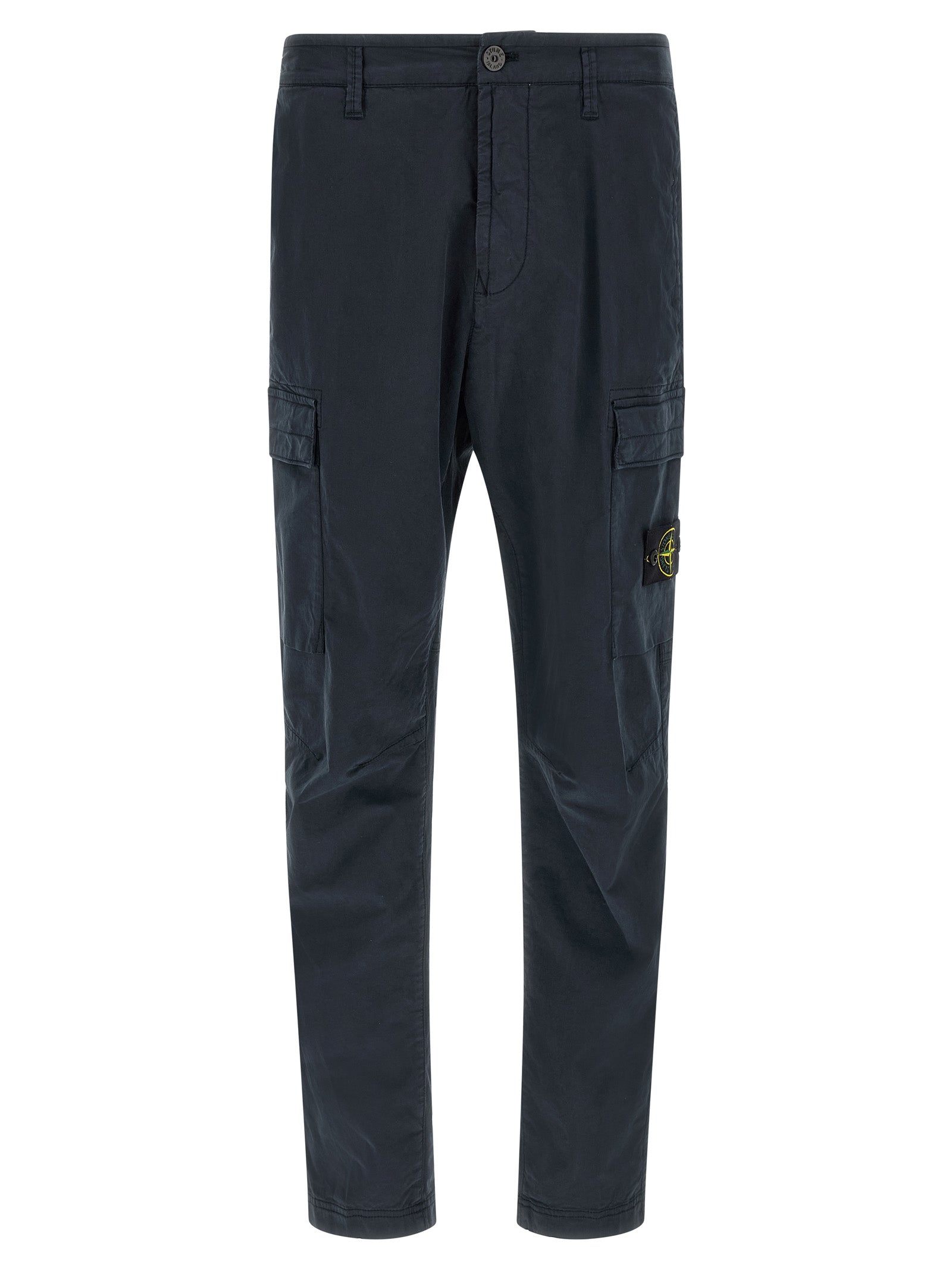 Garment-Dyed Cotton Twill Cargo Pants — Blue