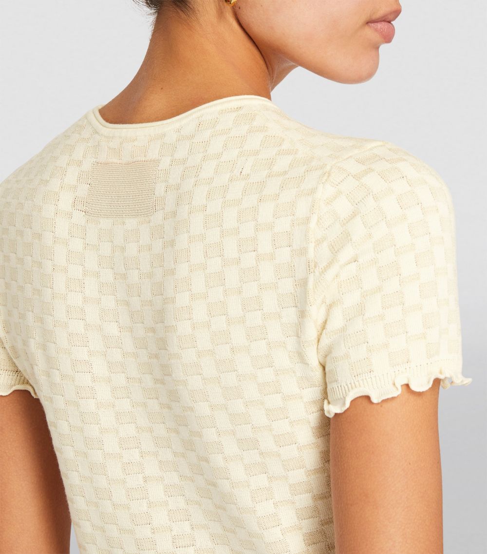 Cotton-Silk Cropped T-Shirt