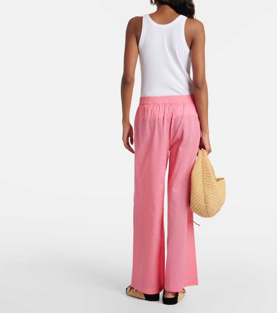 Mika high-rise cotton wide-leg pants