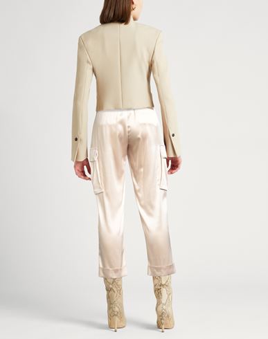 Woman Pants Cream Size 6 Viscose, Acetate, Elastane