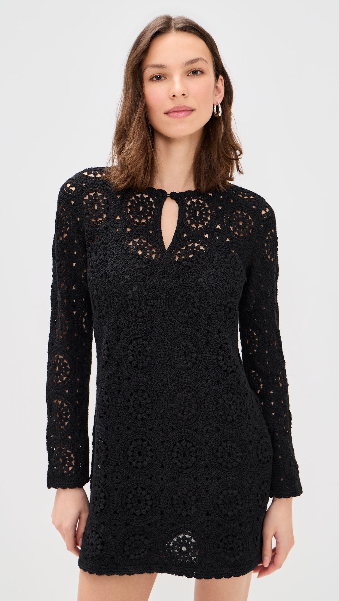 The Crochet Keyhole Dress Black