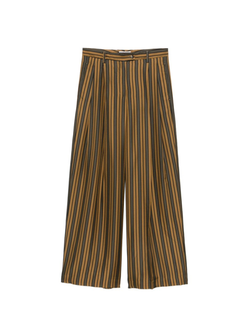 Alberto Biani - silk trousers wide leg striped tailoring