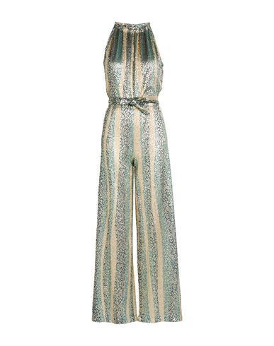 Woman Jumpsuit Green Size 6 Polyester, Metallic fiber