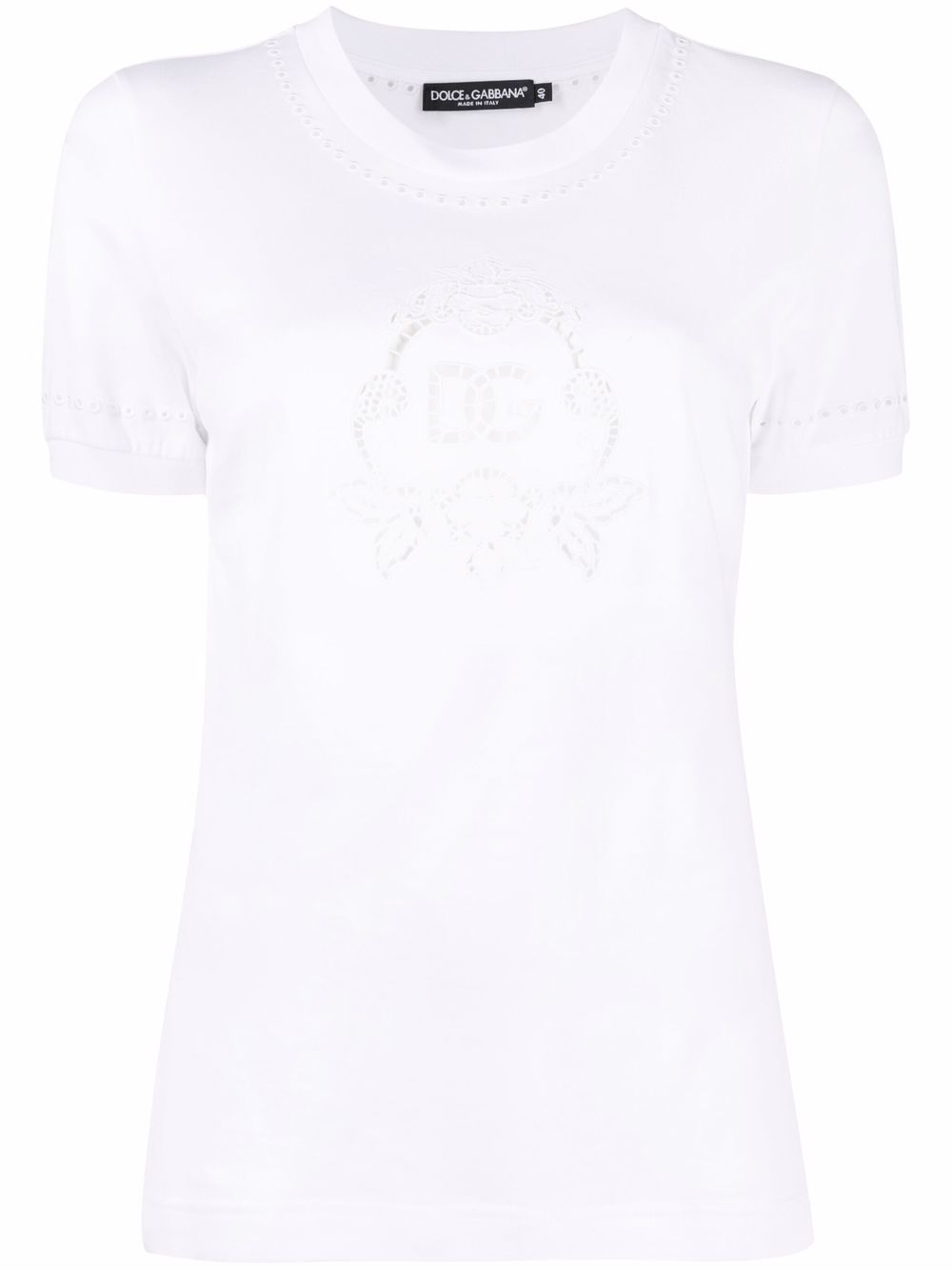 Broderie-anglaise cotton T-shirt - White