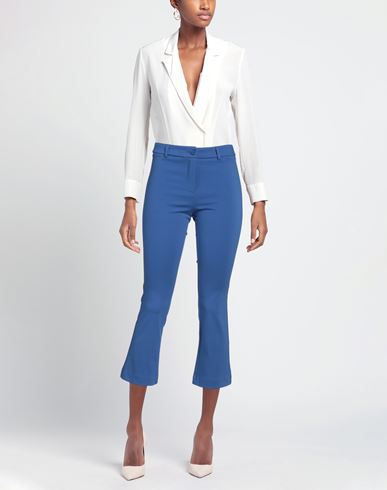 Woman Pants Bright blue Size 8 Cotton, Nylon, Elastane