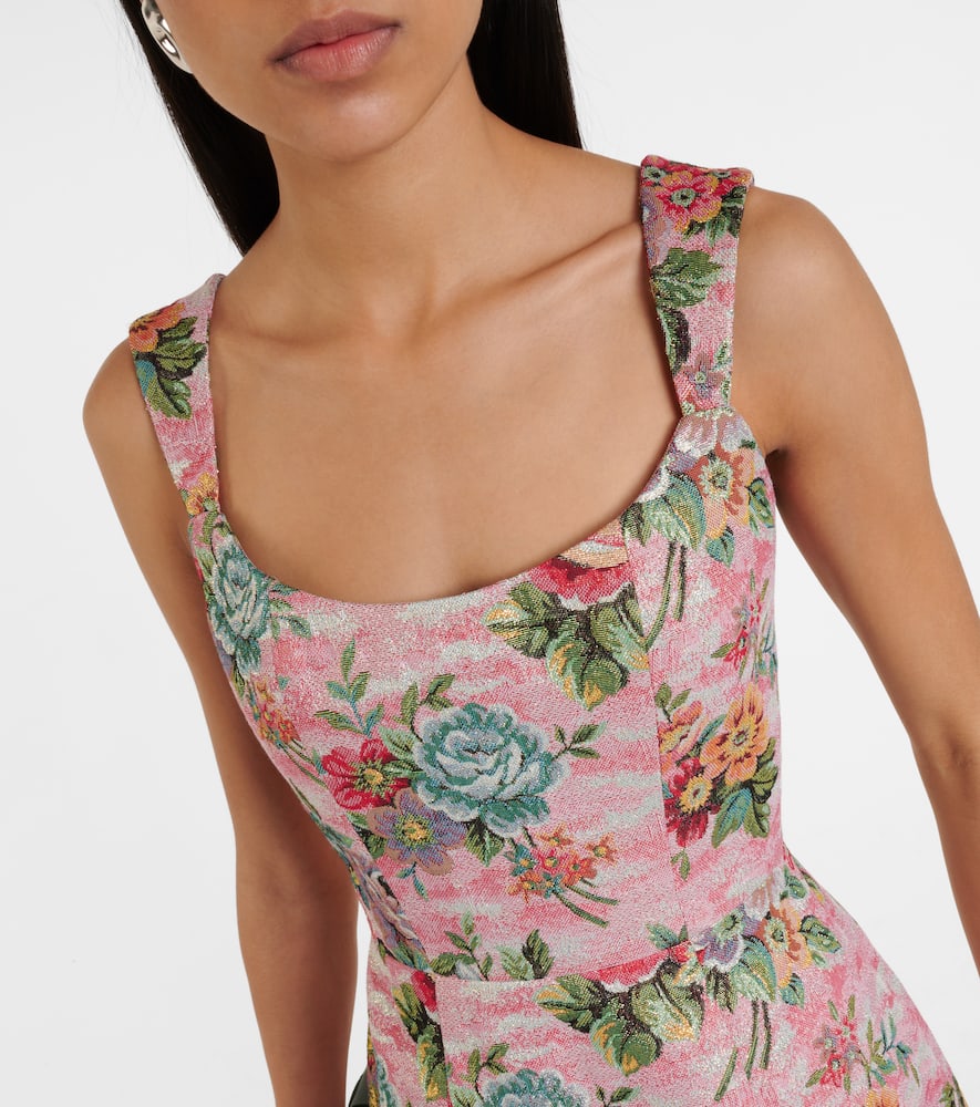 Floral bustier midi dress