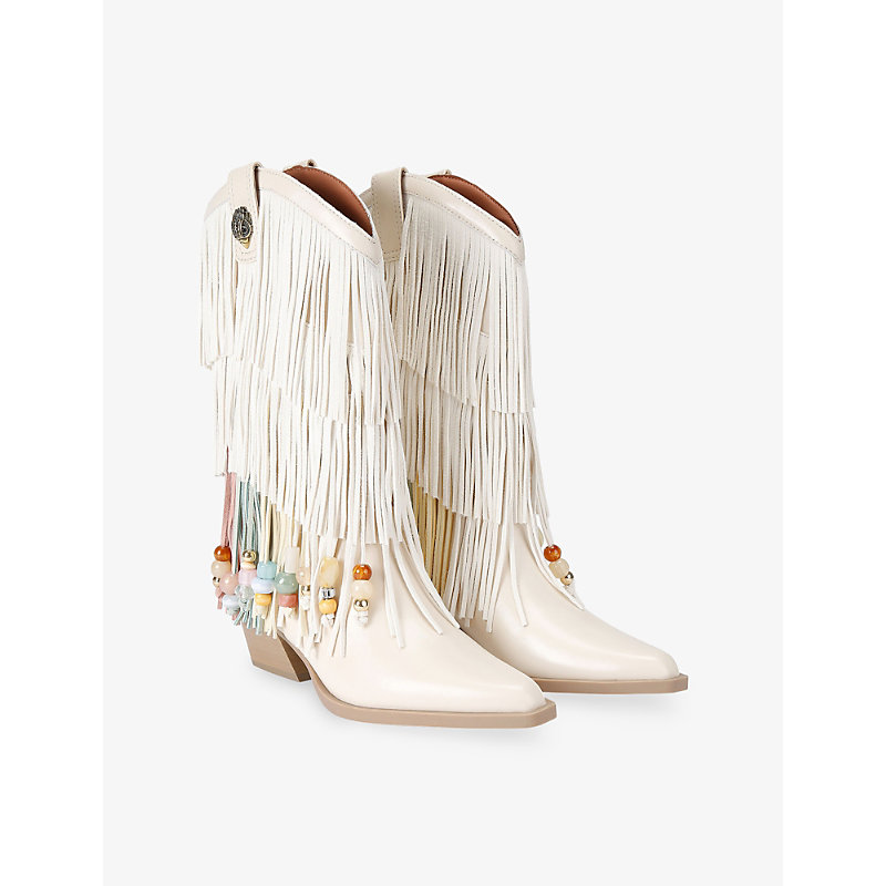 Womens Fringe Leather Cowboy Boots