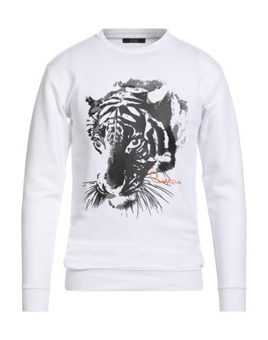 Man Sweatshirt White Size L Cotton, Polyester