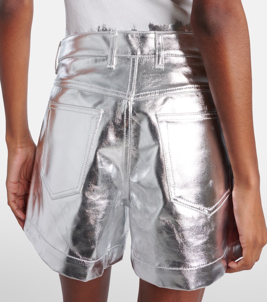 Rabanne Metallic cotton high-rise shorts