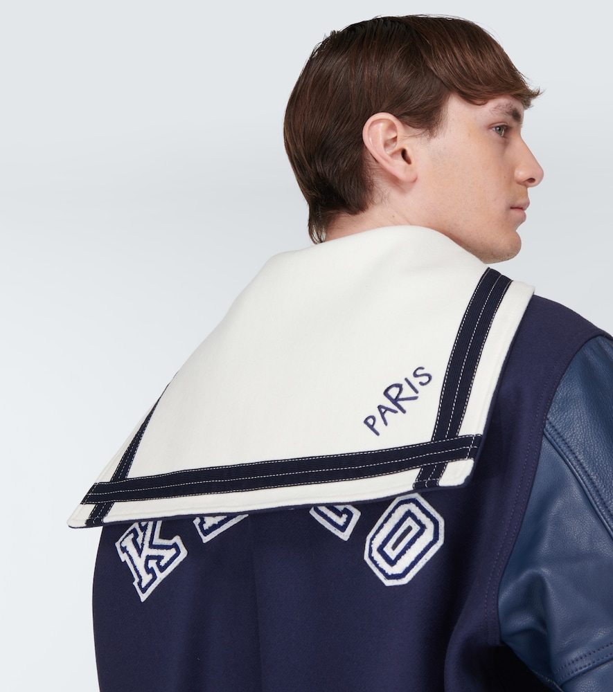 Sailor Varsity leather-paneled varsity jacket