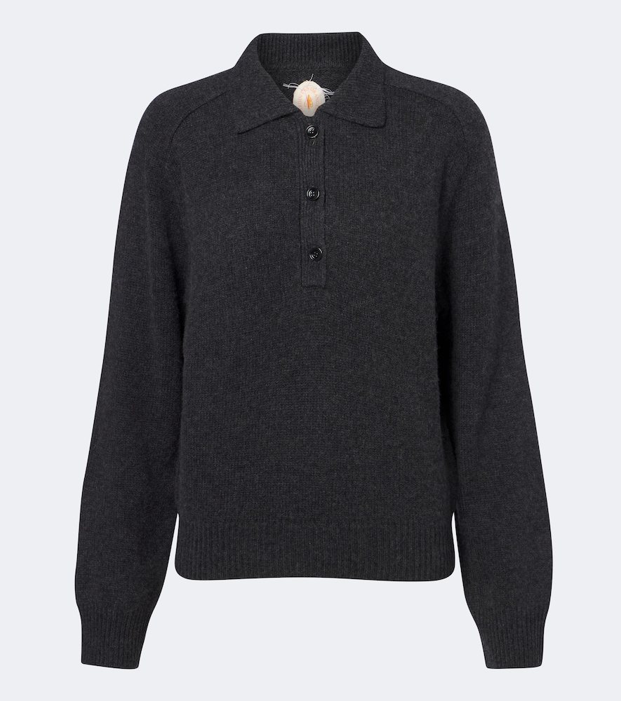 Wool and cashmere polo sweater